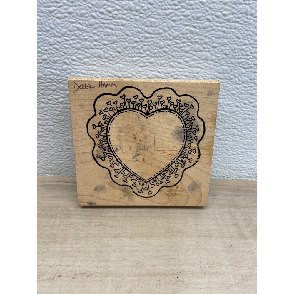 Alias Smith And Rowe Heart Wood Mounted Rubber Stamp